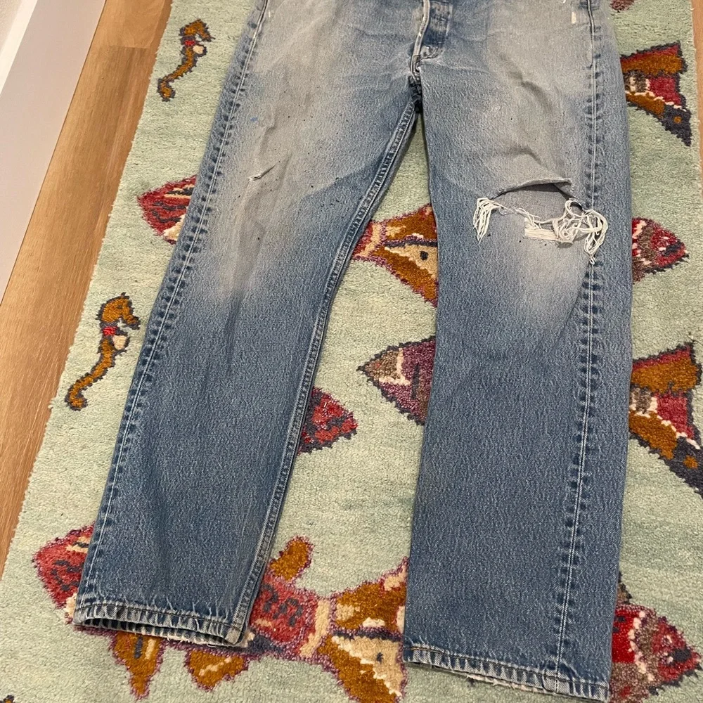 Levi’s 501XX Vintage Made in USA Button Fly Distressed Denim Jeans 36x30